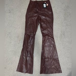 Pretty Little Thing Brown Faux Leather pants